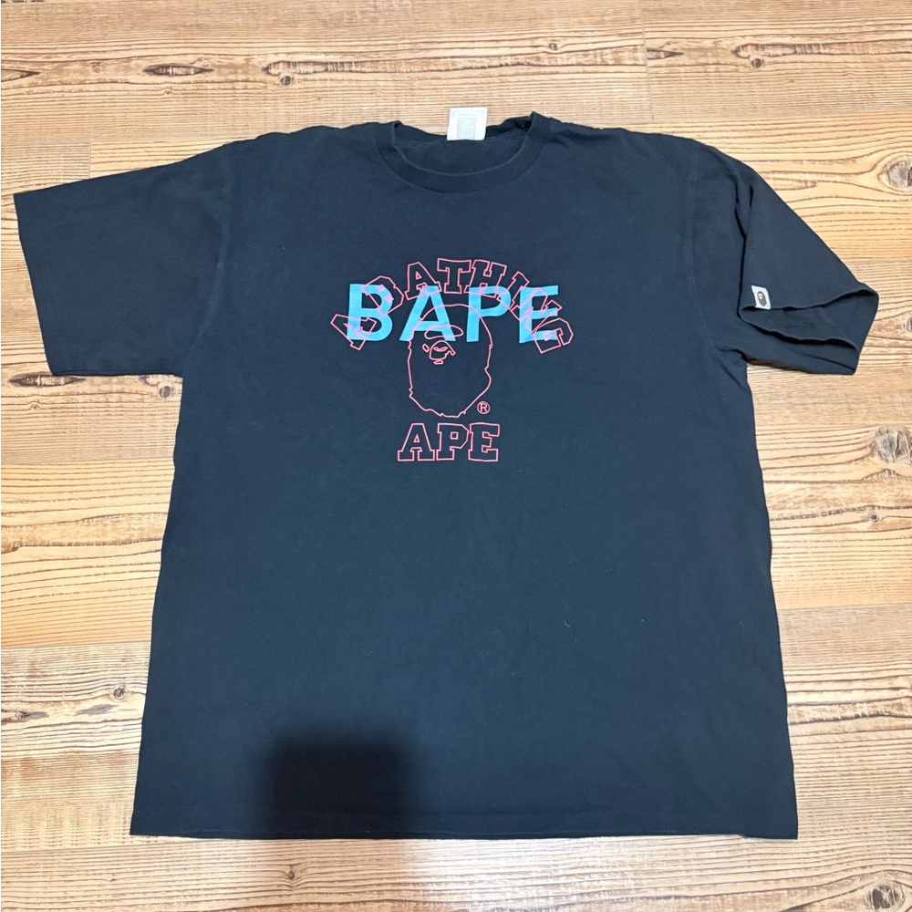 Bape Black T-Shirt with Logo Tag